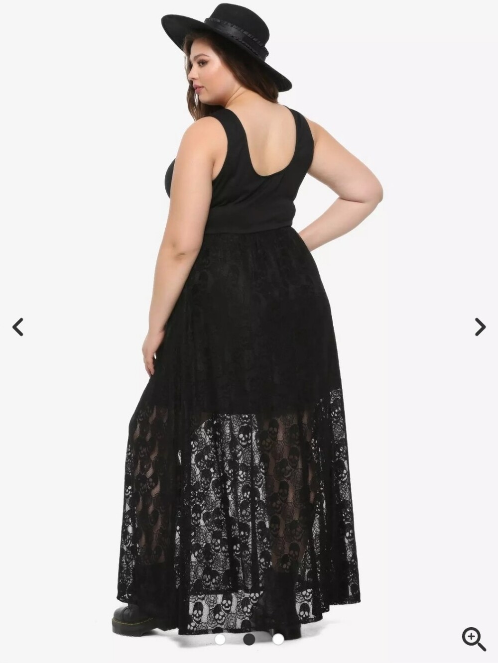 💀 5x Plus Size Black Lace Long Maxi Dress Skull Print lace Gothic - Picture 3 of 10